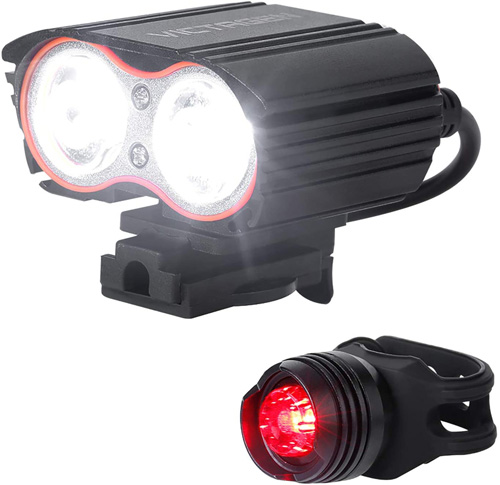 Victagen Store Bicycle Light USB Rechargeable Super Bike Headlight and Back Light Set